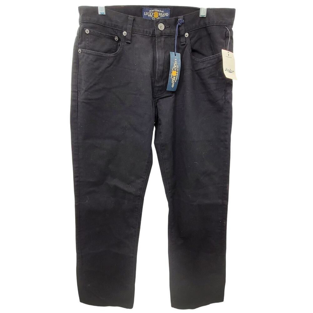 Lucky Brand Black Denim‎ Mens Low Rise Slim Fit Original Straight Jeans Pants